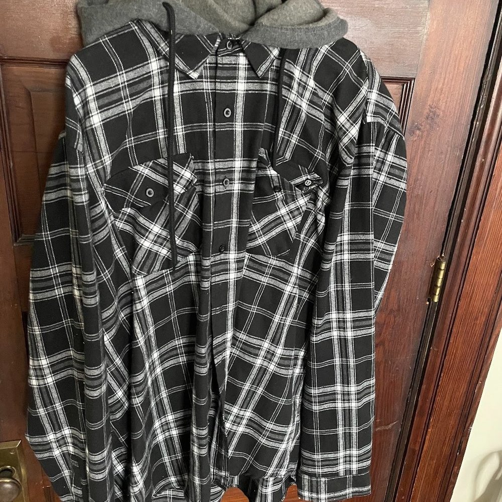 Black flannel with hood